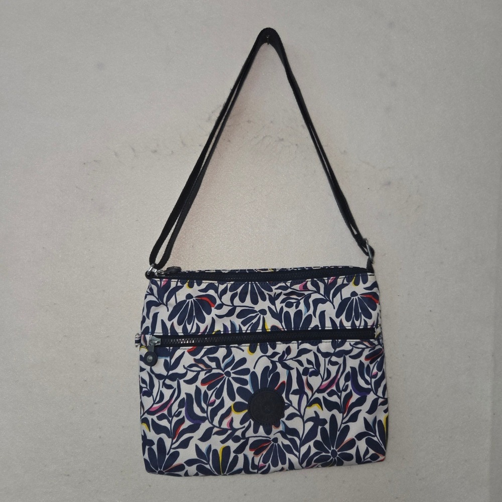 Kipling Mikaela Crossbody Bag Floral Blue Multicolor Nylon Adjustable Strap